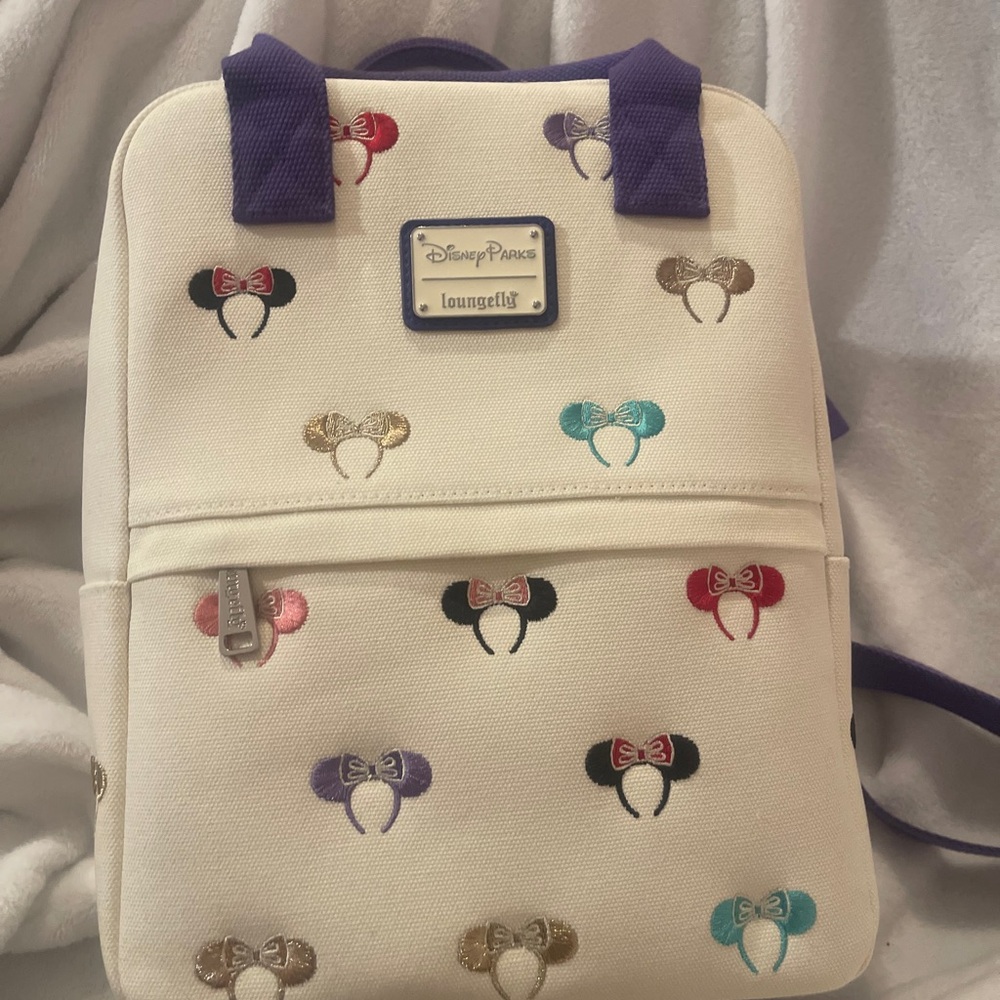 Loungefly Disney Parks Cream Minnie Ears Mini Backpack